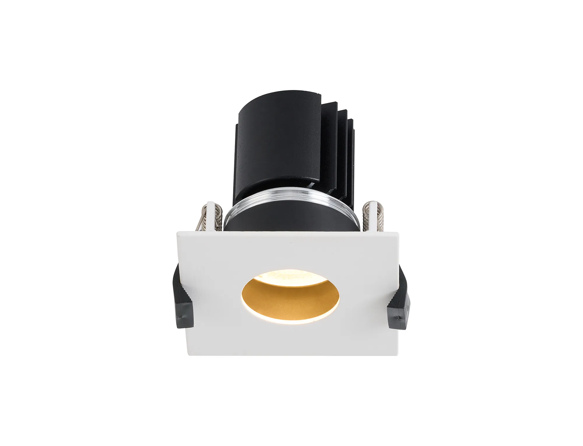 DM202246  Blate 12 Tridonic Powered 12W 2700K 1200lm 12° CRI>90 LED Engine White Fixed Recessed Square Plate with Round Pinhole Spotlight, IP20